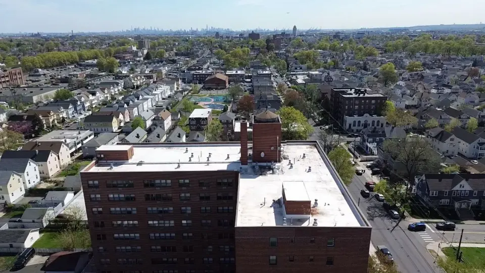 Completed commercial roofing project