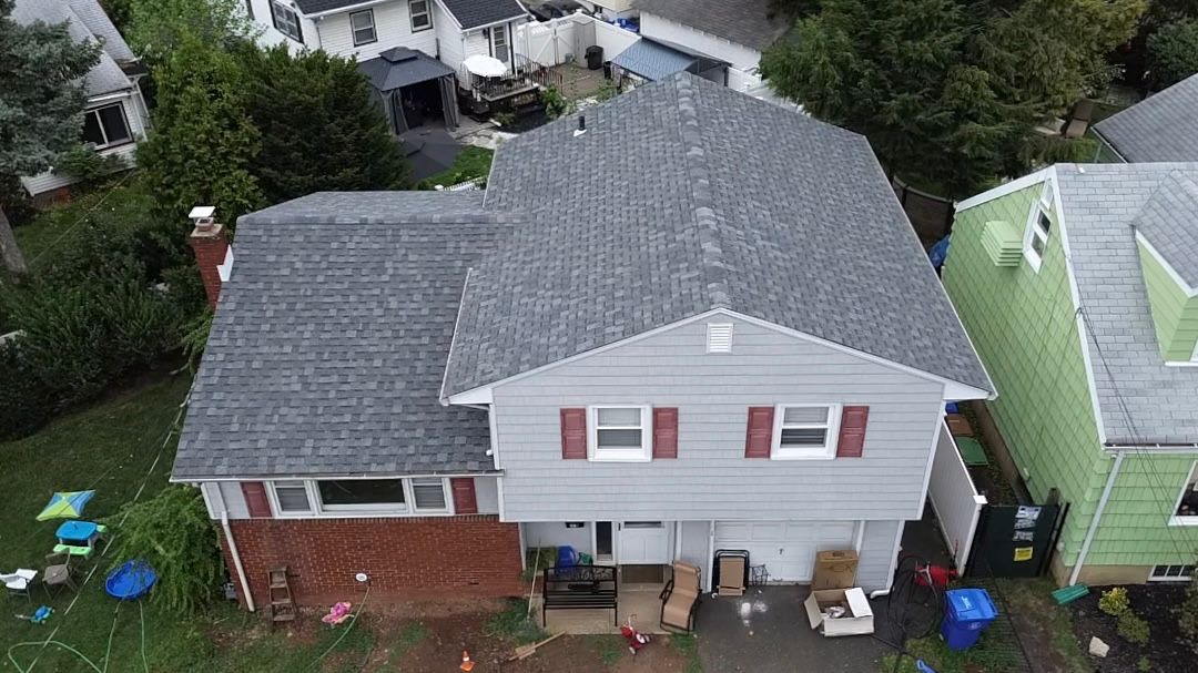Completed residential roofing project in Linden, New Jersey