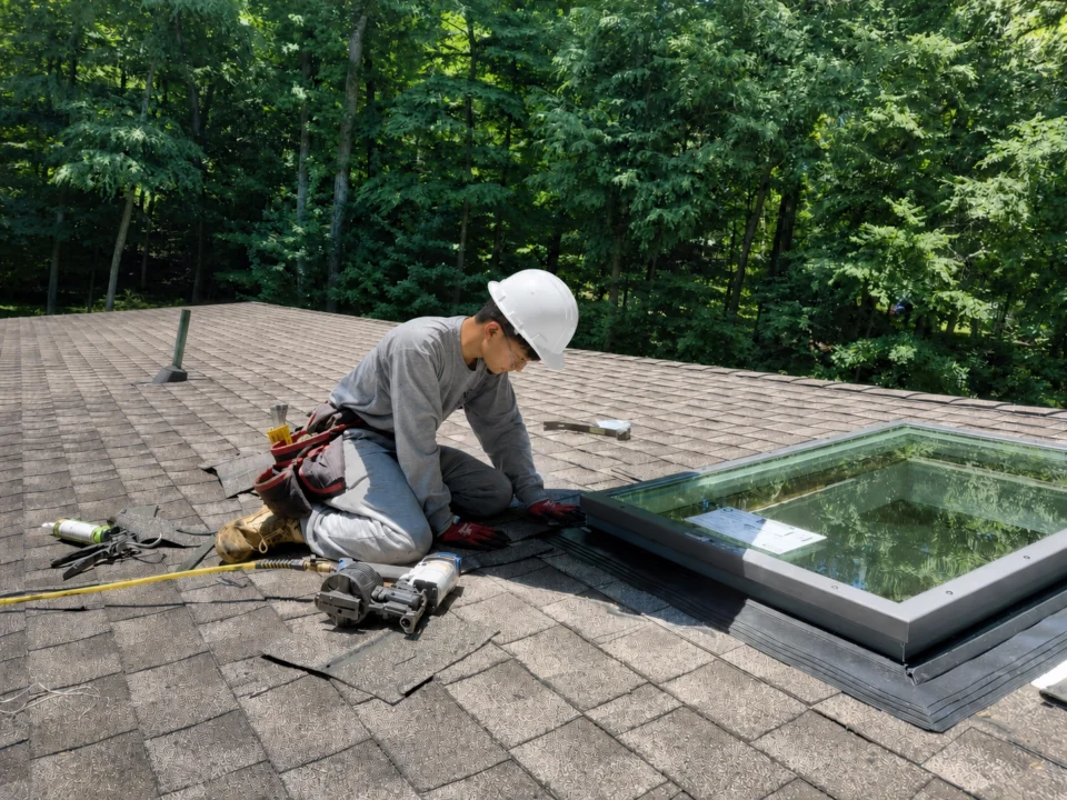 Roof repair skylight installation