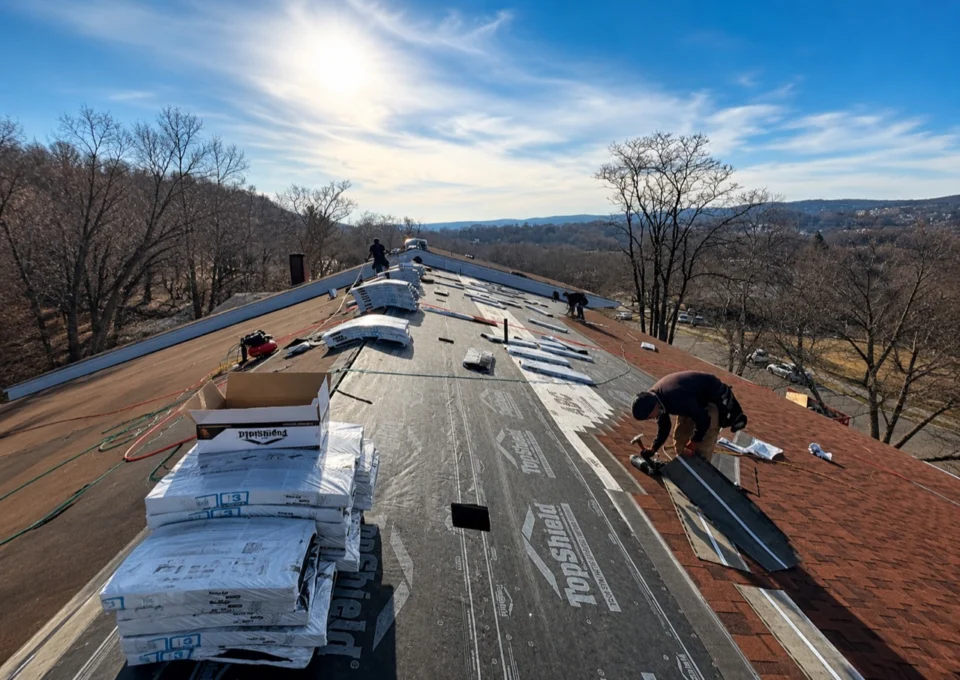 Completed residential roof replacement